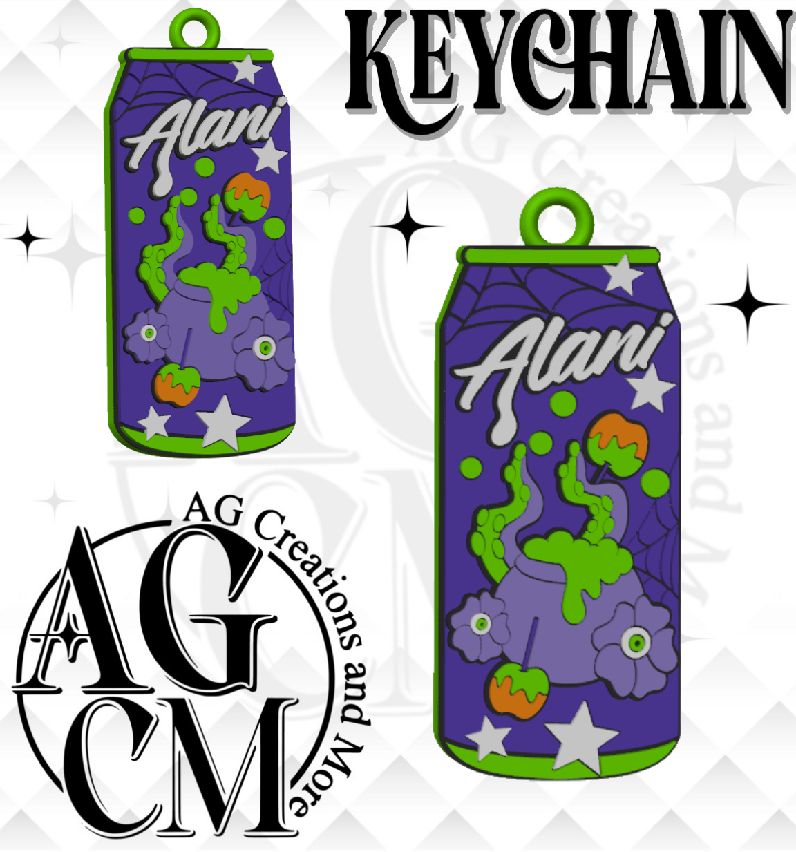 Witch apple 3D Keychain STL / 3MF Files