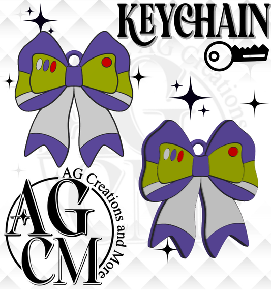 Purple Bow  3D Keychain STL / 3MF Files
