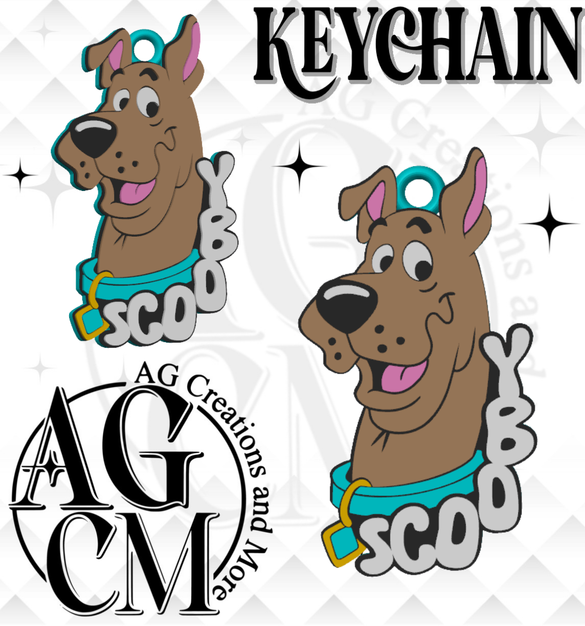 Mystery Dog 3D Keychain STL / 3MF Files