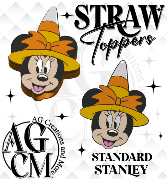 Girl mouse candy corn 3D Straw Topper 3MF File