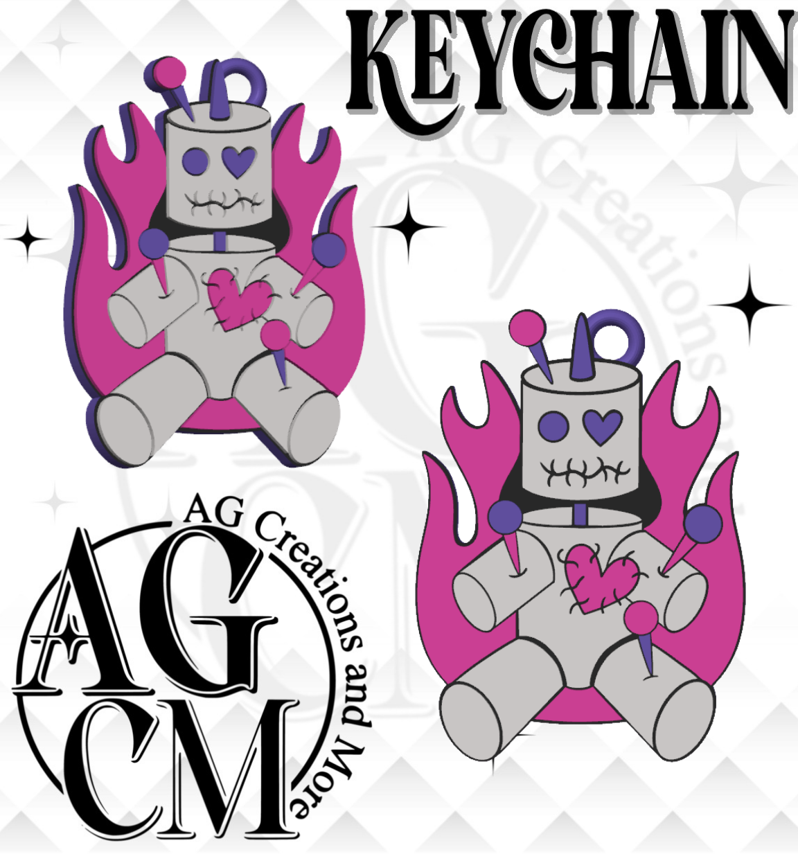 Voo 3D Keychain STL / 3MF Files