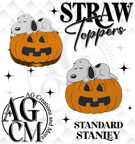 Pumpkin Pup 3D Straw Topper (wholesale)