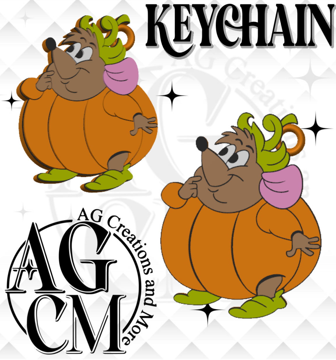 Mouse pumpkin 3D Keychain STL / 3MF Files