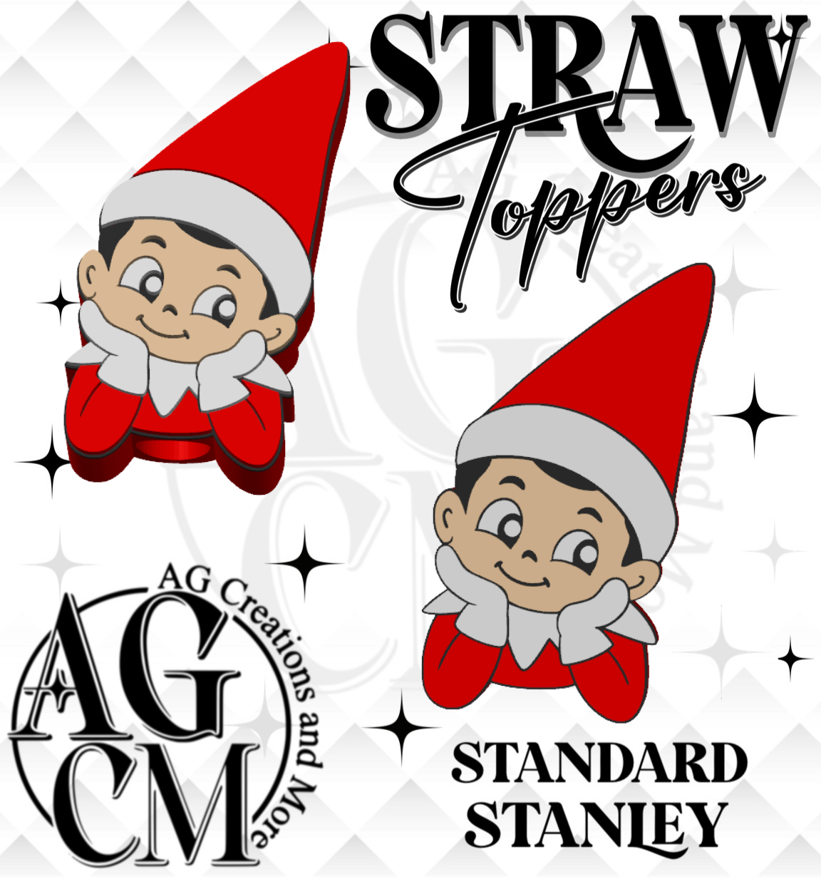 Elf Boy 3D Straw Topper 3MF File