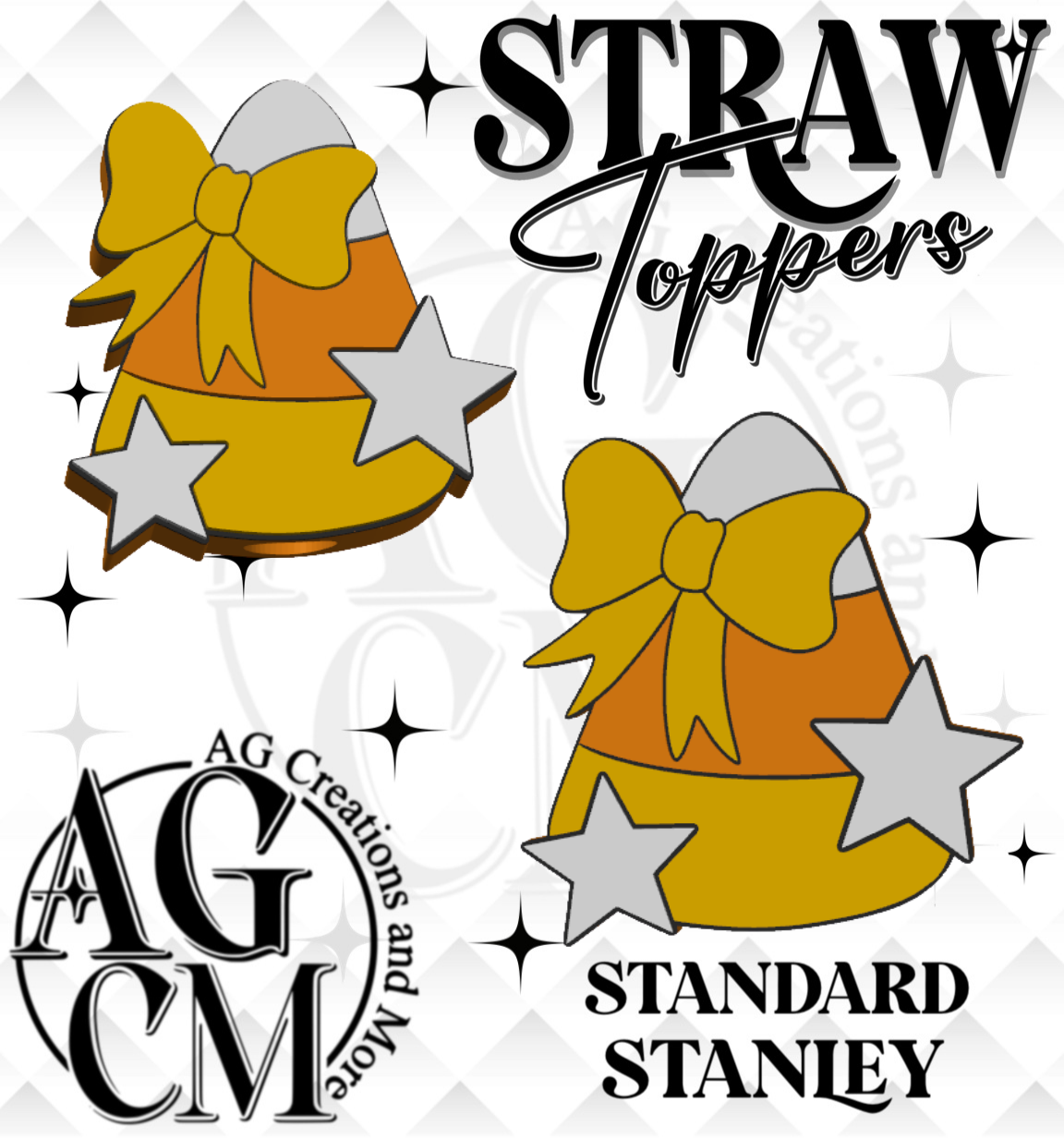 Candy Corn 3D Straw Topper 3MF File