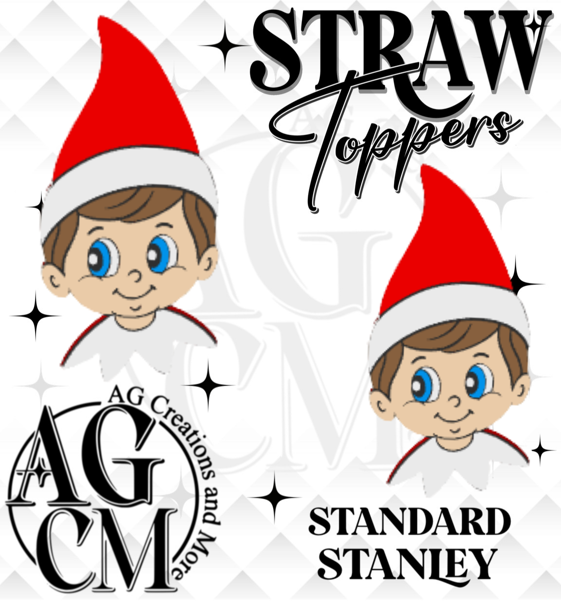 Naughty Elf 3D Straw Topper (wholesale)