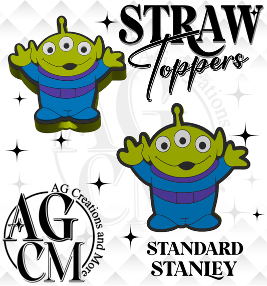 The claw alien 3D Straw Topper 3MF File