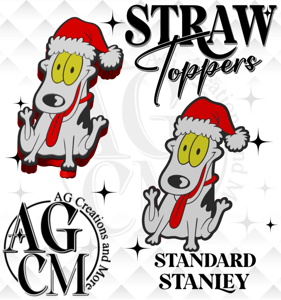 90s Silly Pup 3D Straw Topper (wholesale)