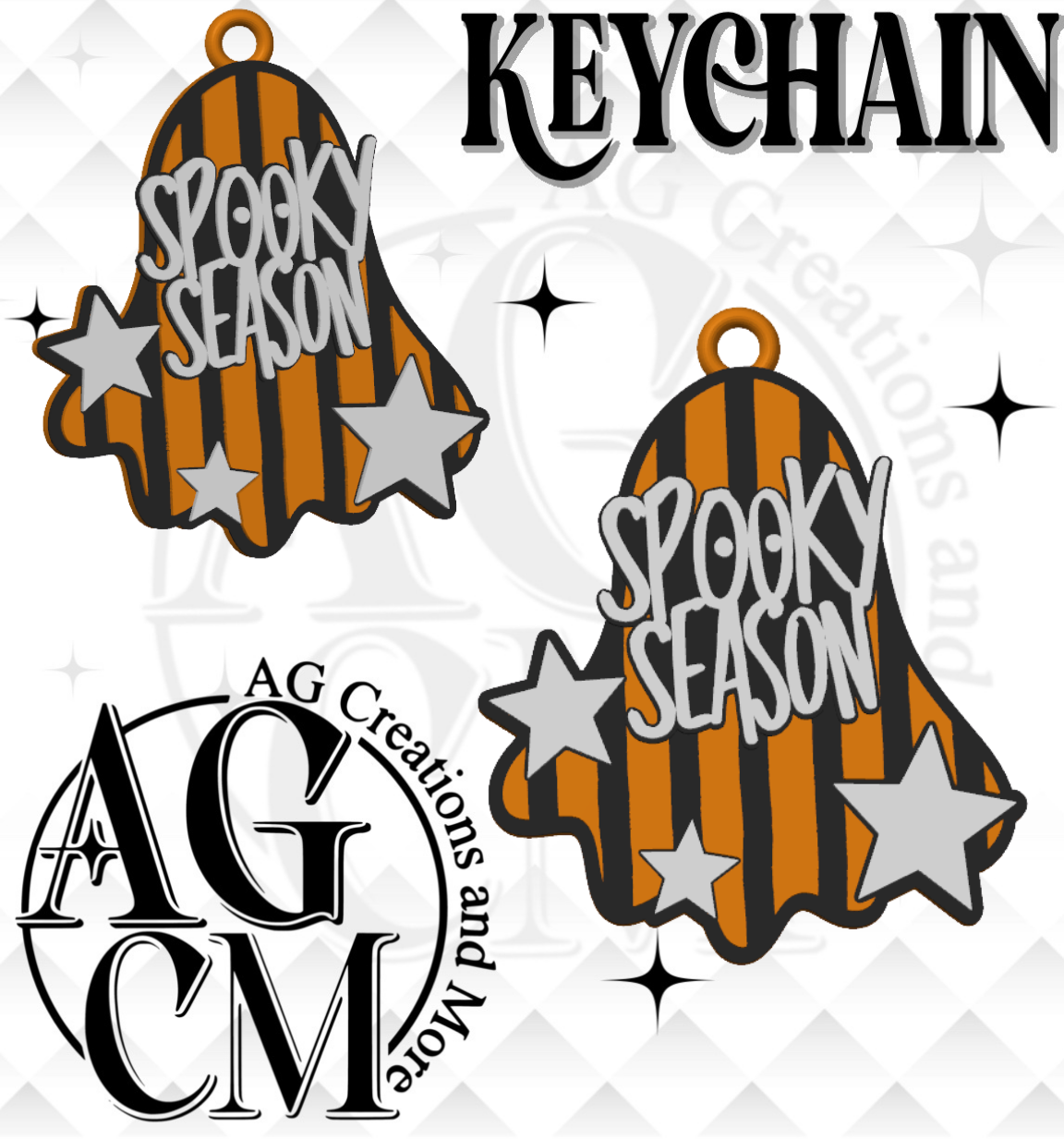 Spooky Season 3D Keychain STL / 3MF Files