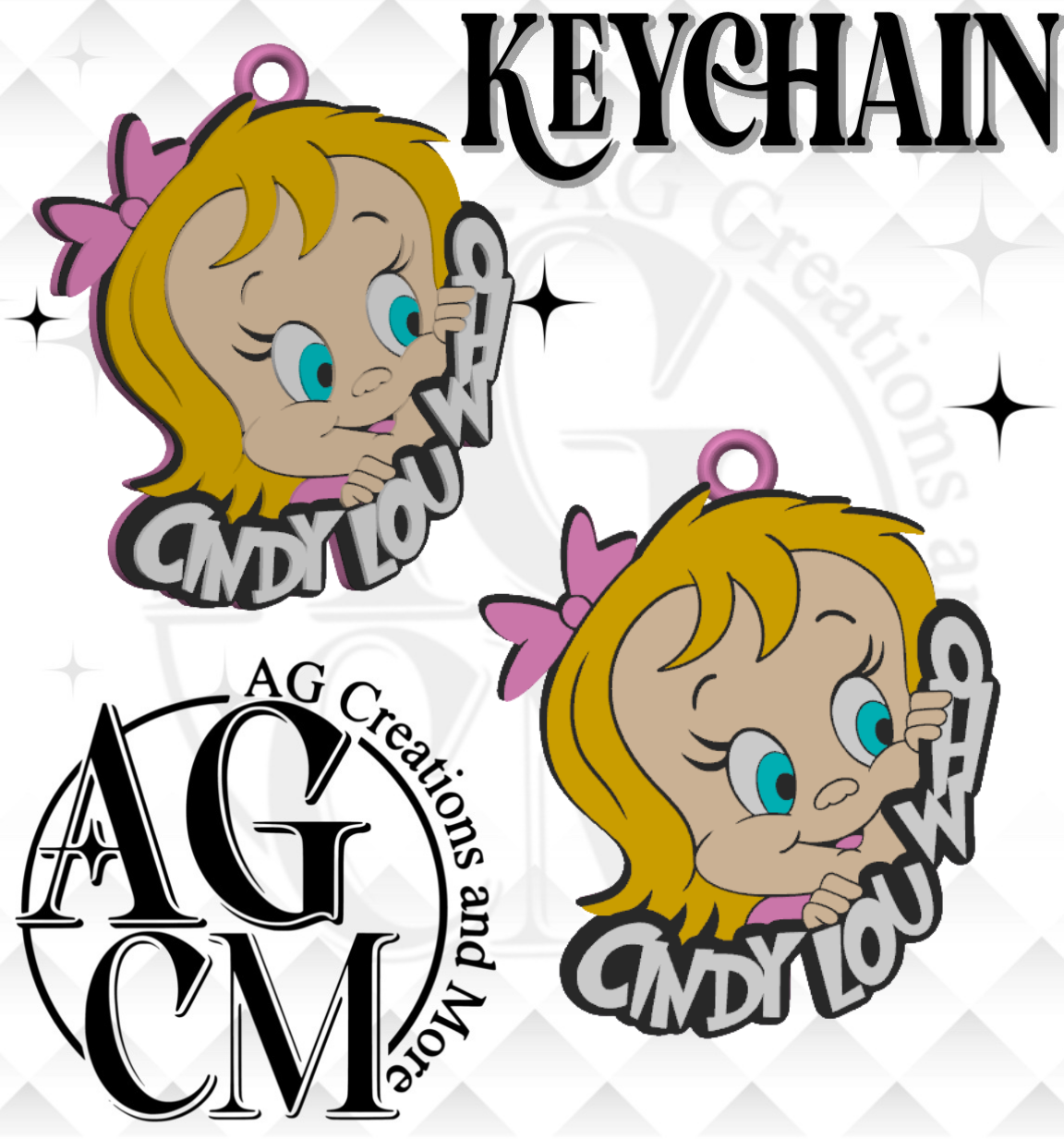 Lou 3D Keychain STL / 3MF Files