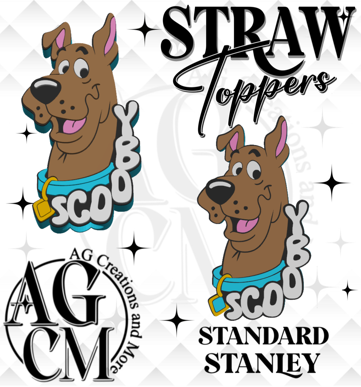 Mystery Dog 3D Straw Topper (wholesale)