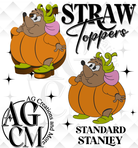 Mouse pumpkin 3D Straw Topper 3MF File