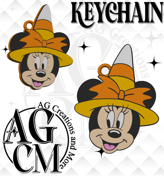 Girl mouse candy corn 3D Keychain (wholesale)