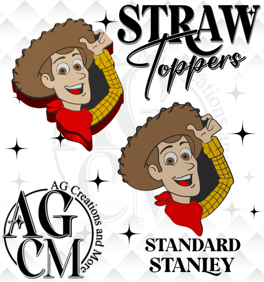Cowboy (W)  3D Straw Topper (wholesale)