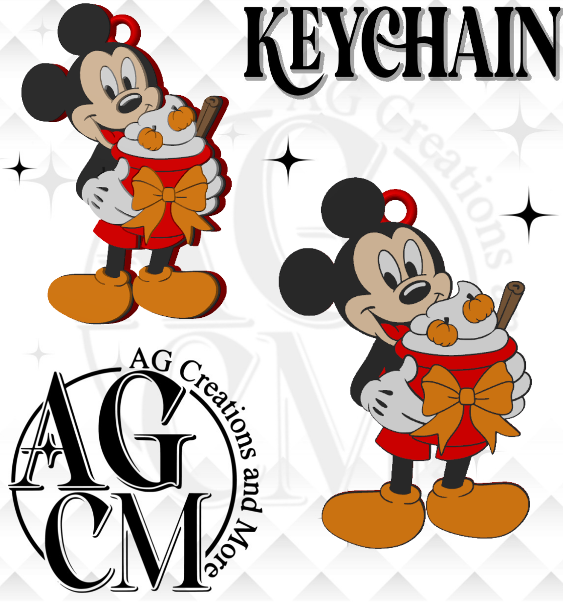 Fall Mouse 3D Keychain STL / 3MF Files