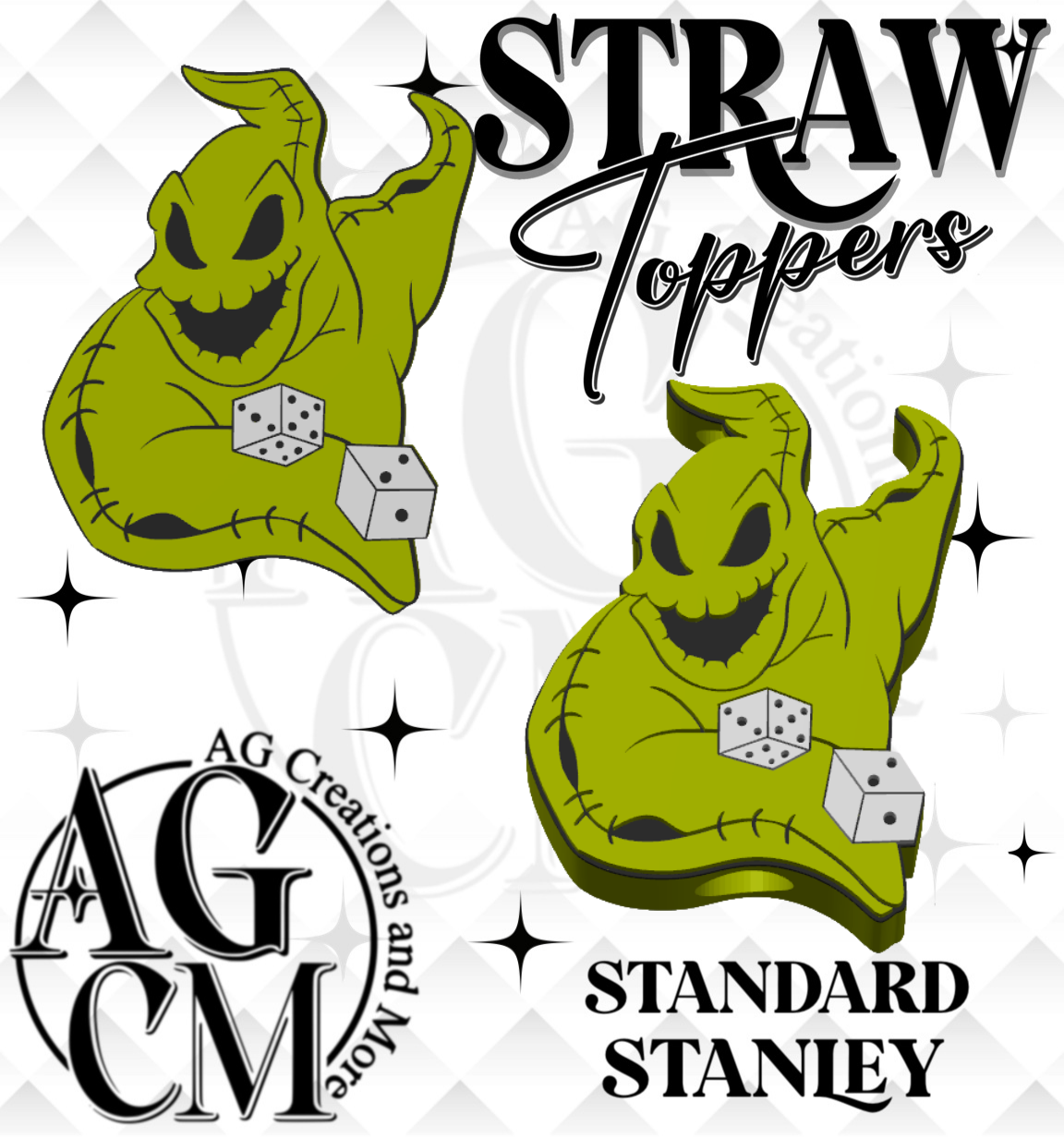 Green Boogey 3D Straw Topper (wholesale)