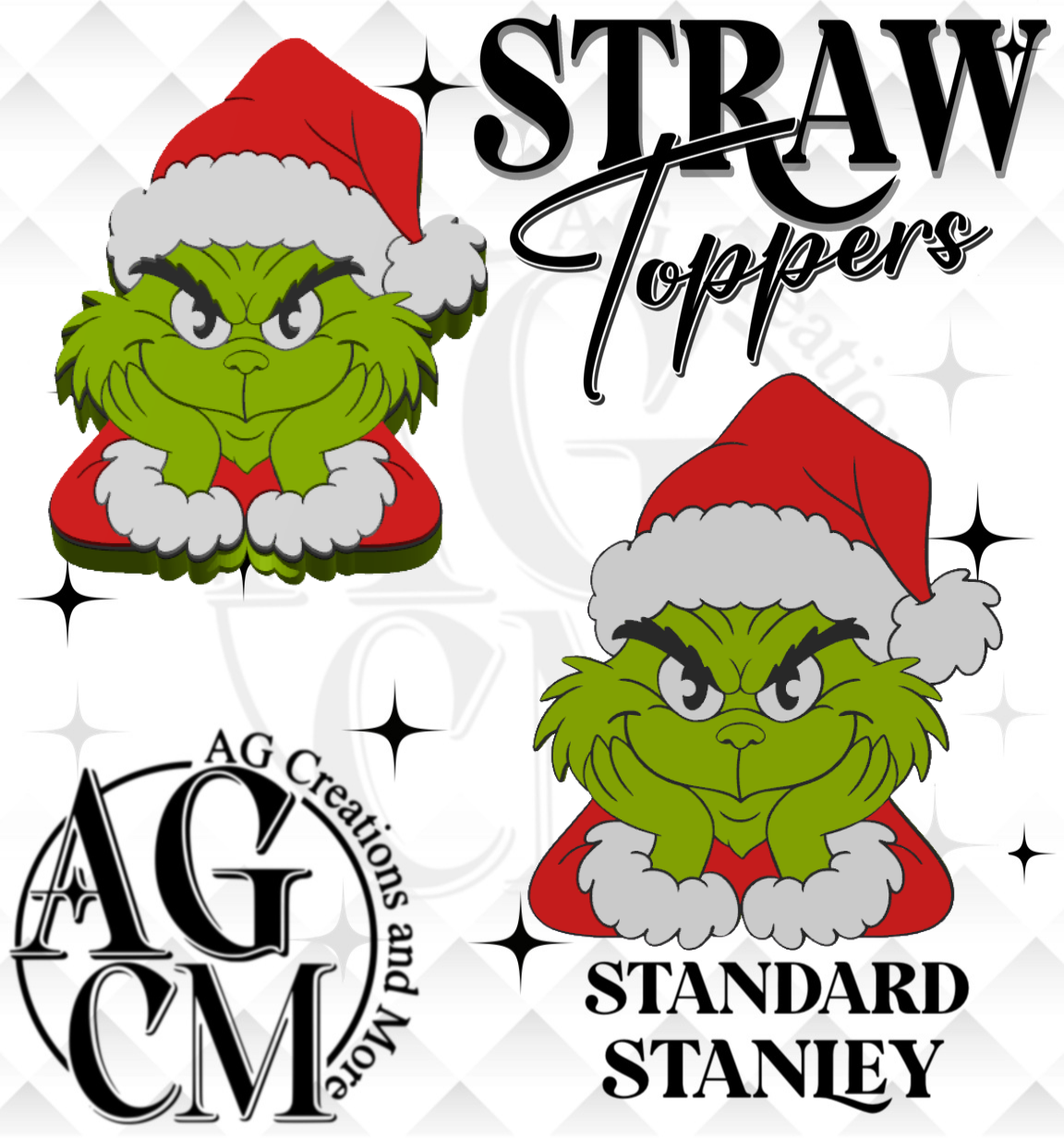 G-hands on face 3D Straw Topper (wholesale)