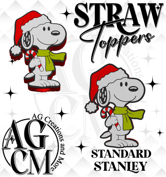 Christmas Dog 3D Straw Topper (wholesale)