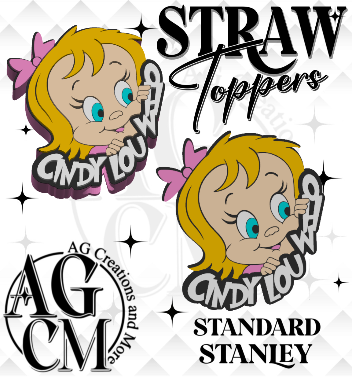 Lou 3D Straw Topper (wholesale)
