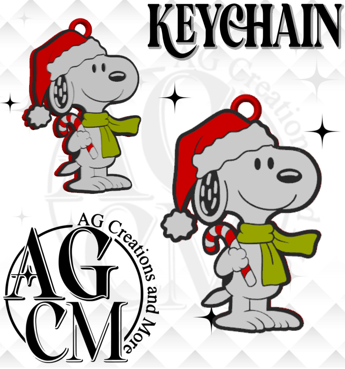 Christmas Dog 3D Keychain (wholesale)
