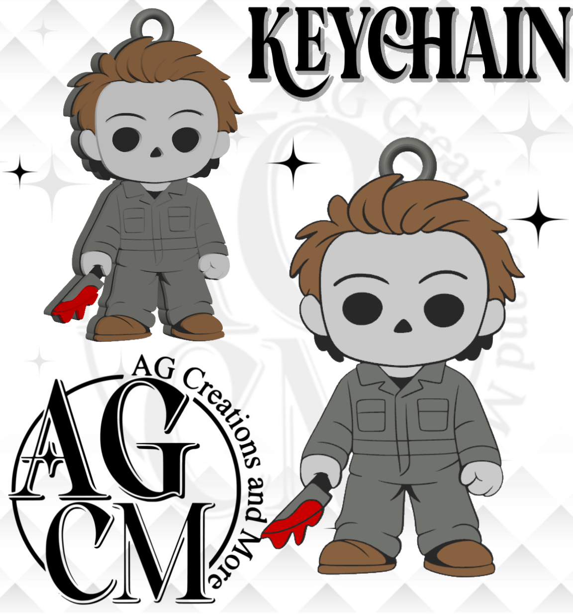 White Mask Guy 3D Keychain (wholesale)