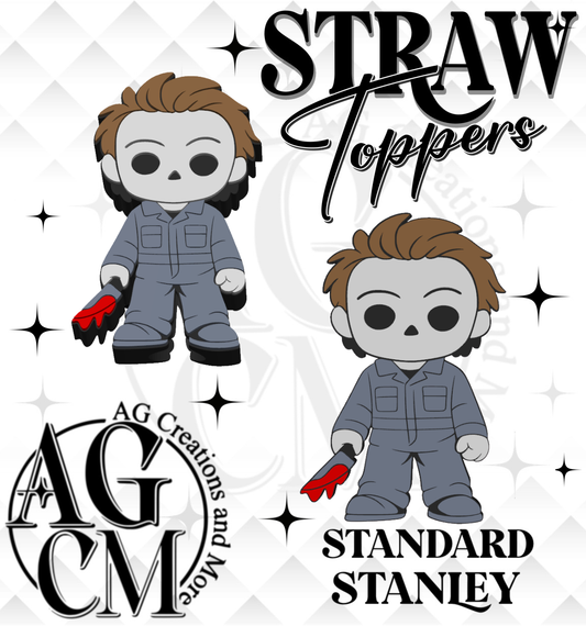 White Mask Guy 3D Straw Topper (wholesale)