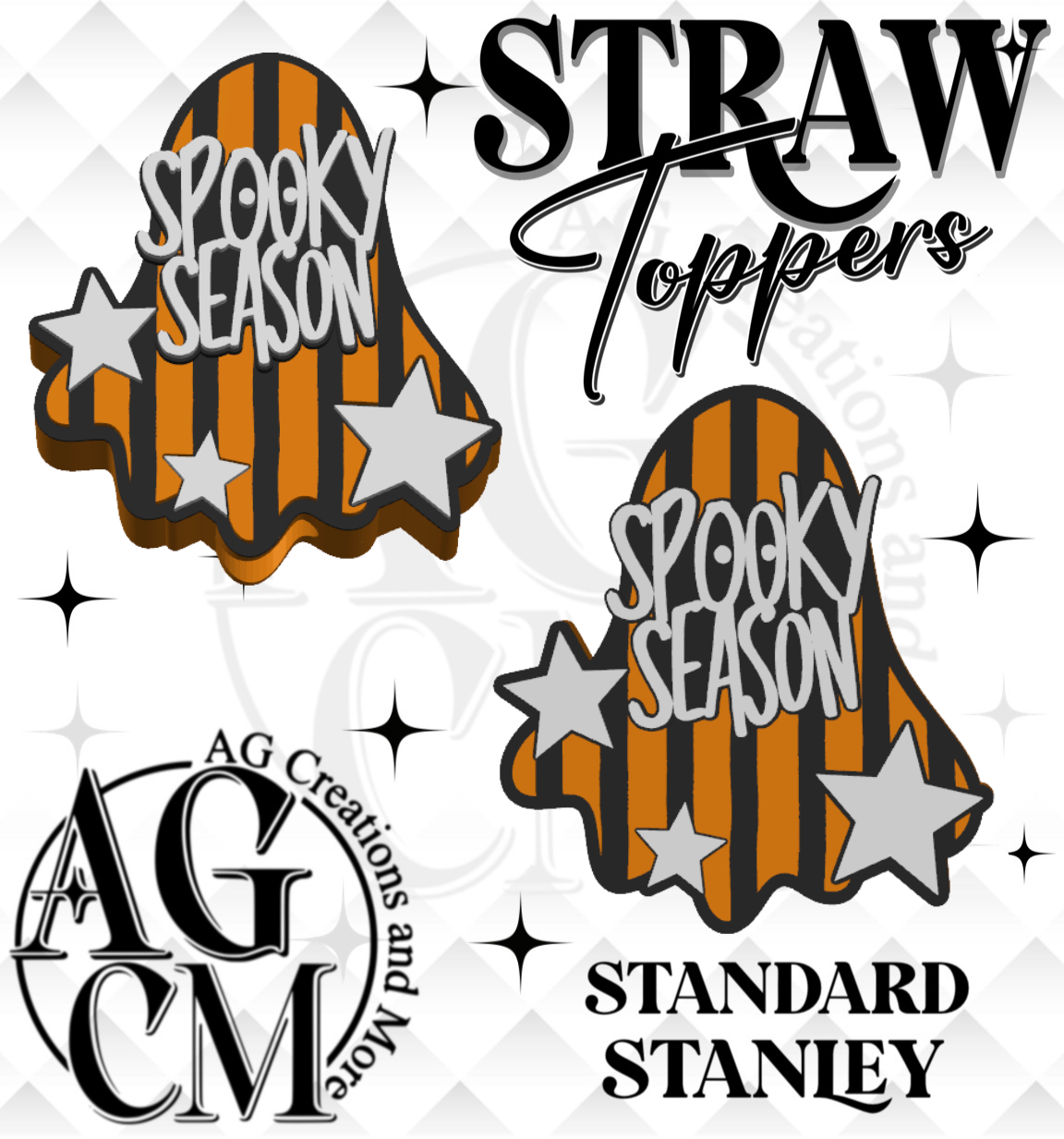 Spooky Season 3D Straw Topper (wholesale)