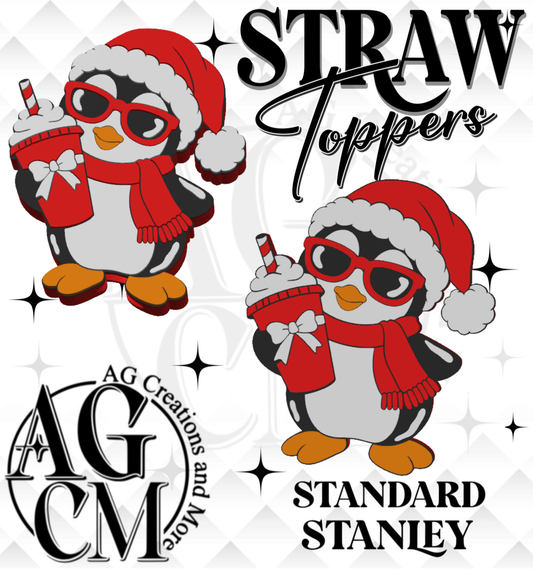 Penguin 3D Straw Topper 3MF File