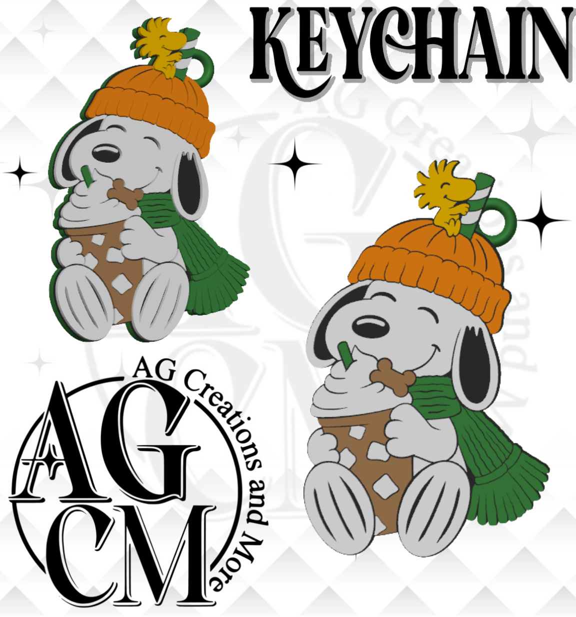 Green Pup 3D Keychain STL / 3MF Files
