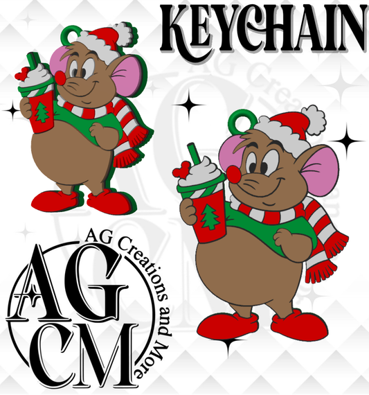 Christmas Mouse 3D Keychain (wholesale)