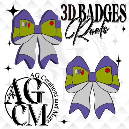 Purple bow 3D Badges/ Reels (wholesale)