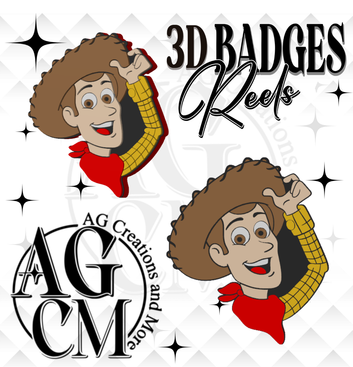 t s cowboy  3D Badges/ Reels 3MF File