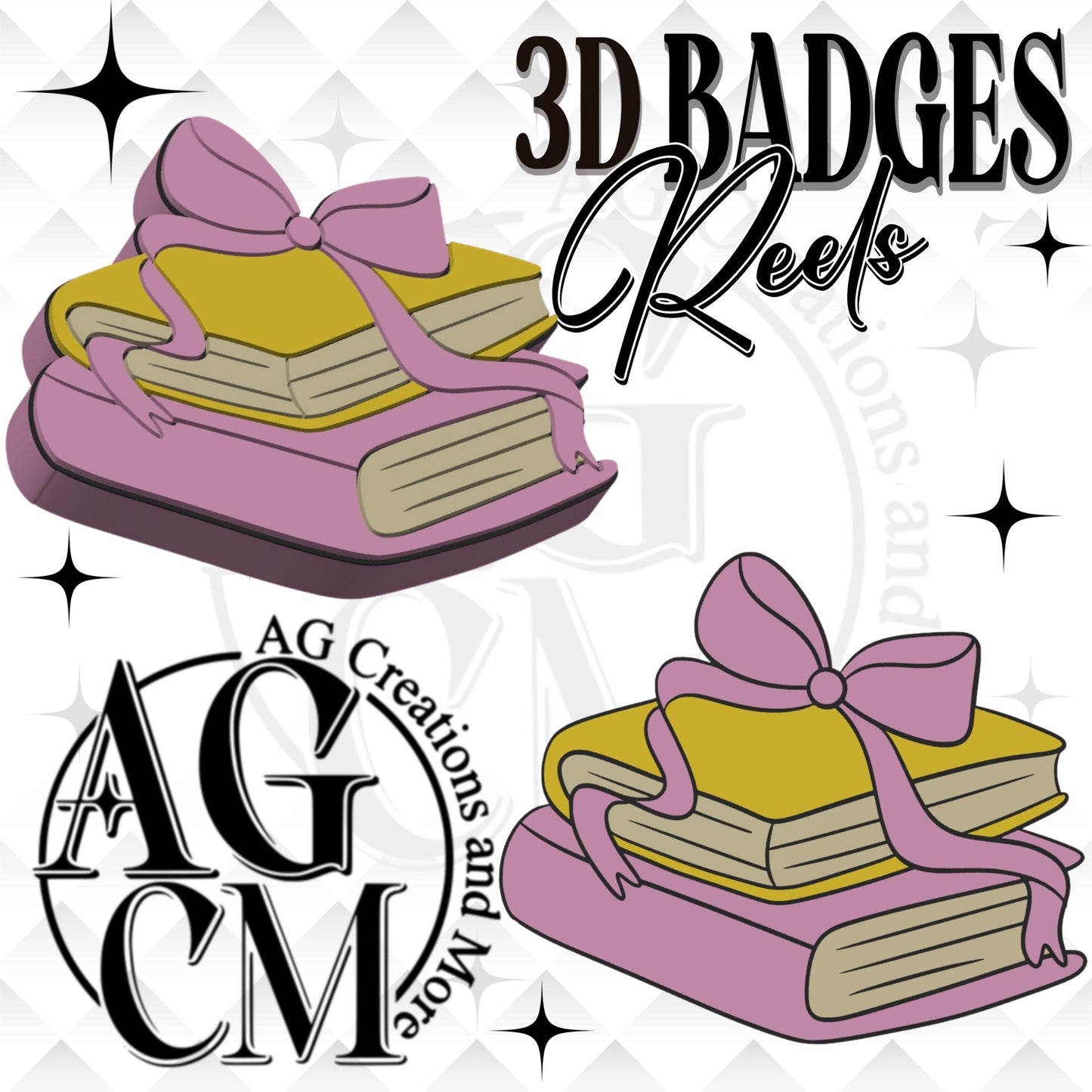 Books  3D Badges/ Reels 3MF File