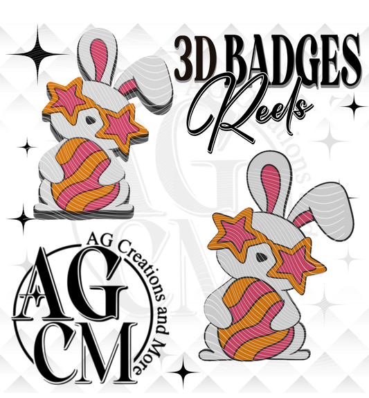 Bunny Glasses 3D Badges/ Reels 3MF File