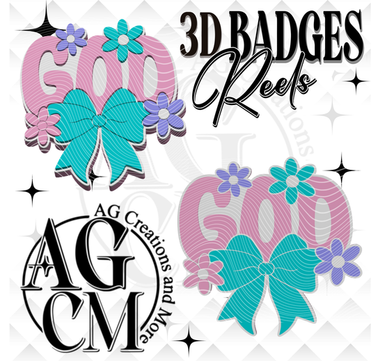 Floral God Badges/ Reels 3MF File
