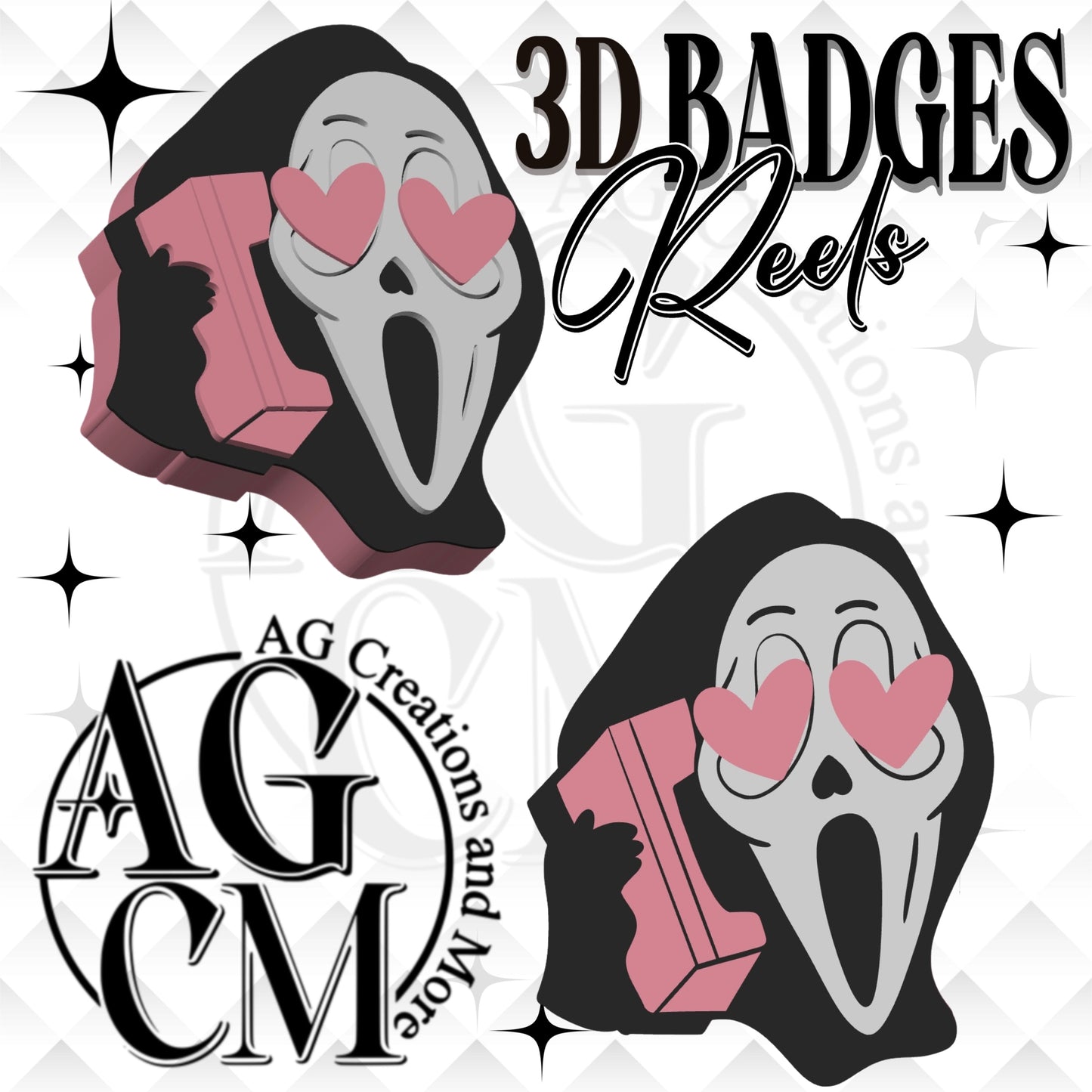 GF Heart Glasses 3D Badges/ Reels (wholesale)