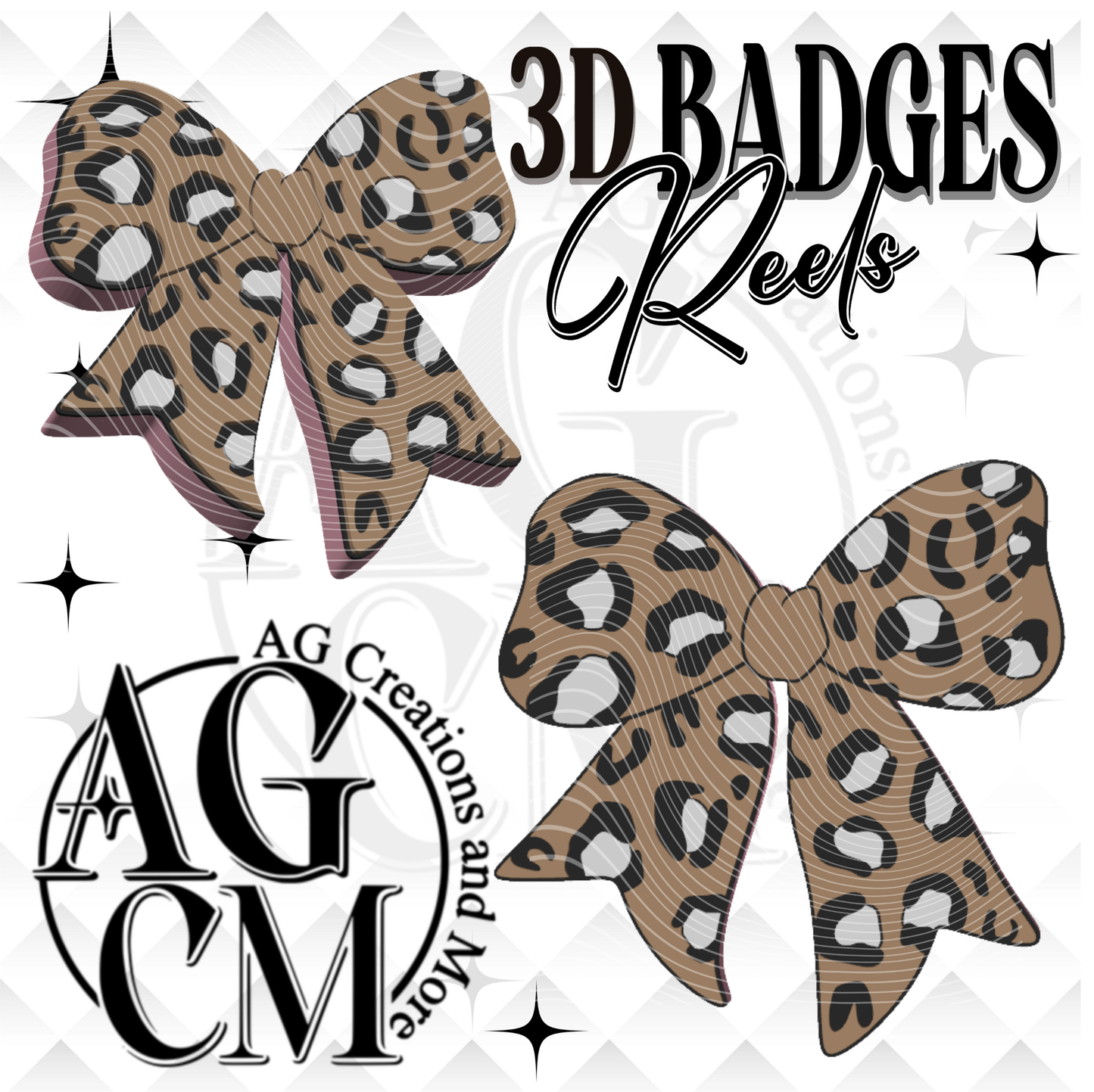 Leopard bow Badges/ Reels (wholesale)
