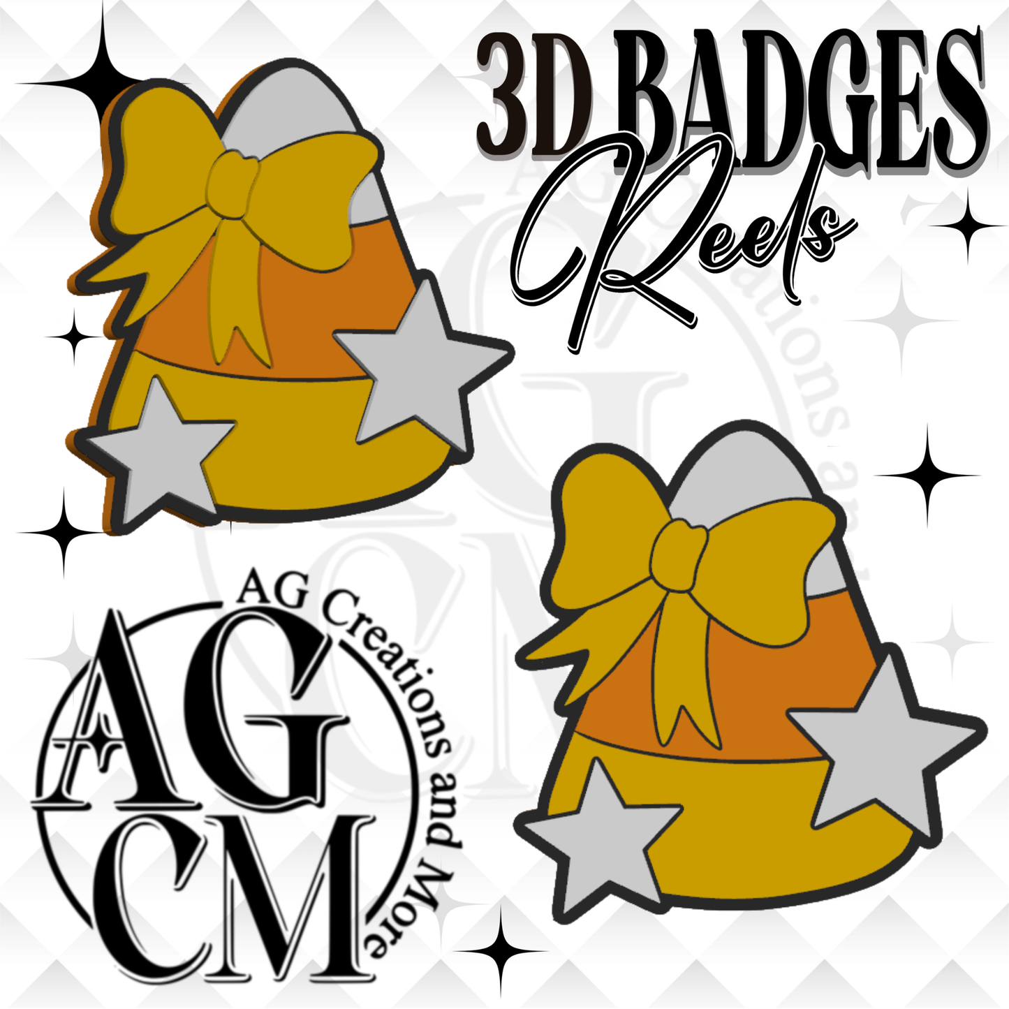 Candy Corn 3D Badges/ Reels 3MF File
