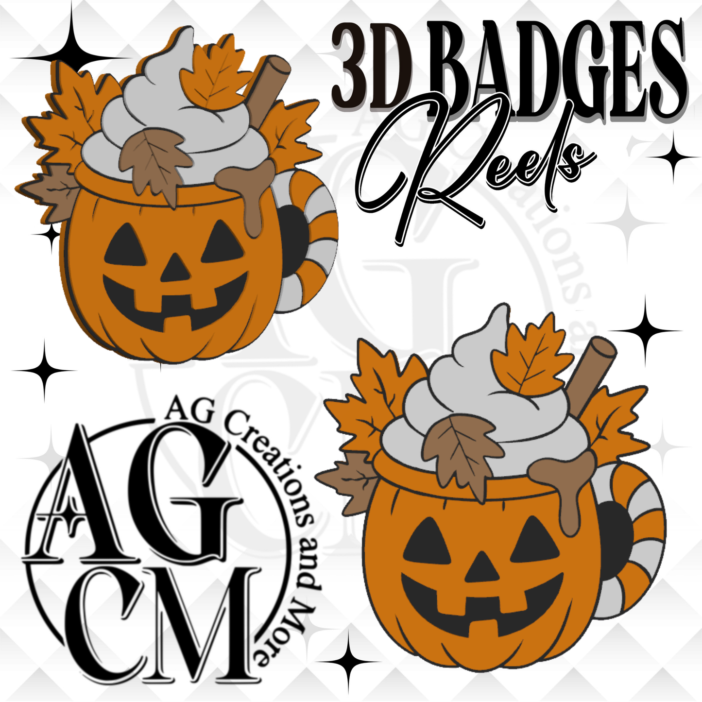 Pumpkin Spice 3D Badges/ Reels 3MF File