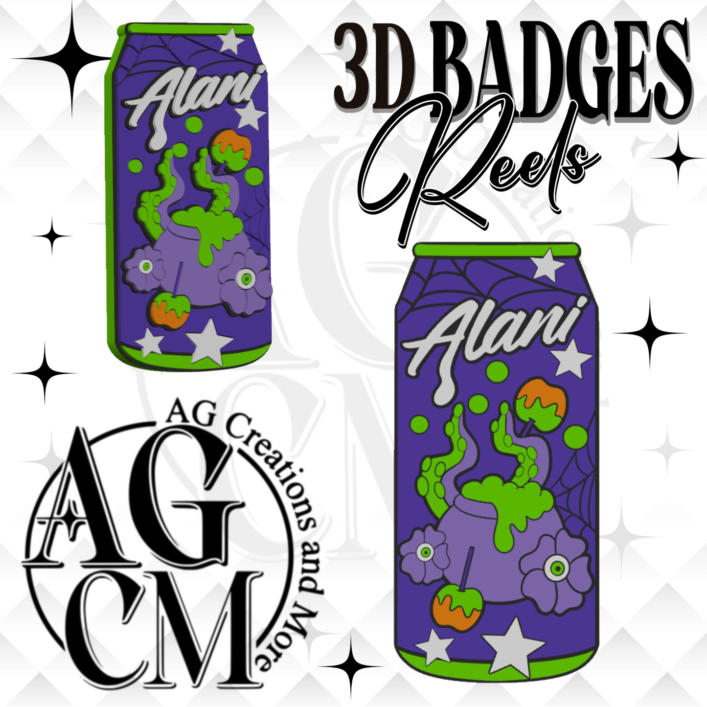 Witch apple 3D Badges/ Reels 3MF File