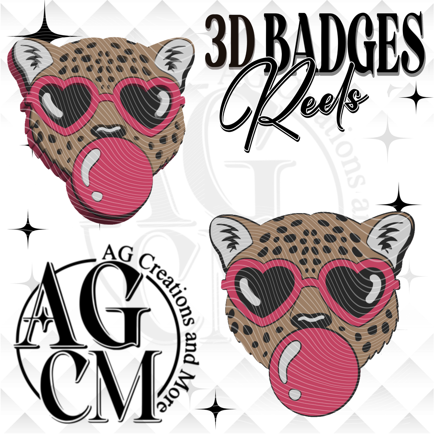 Cheetah Bubble Gum Badges/ Reels (wholesale)