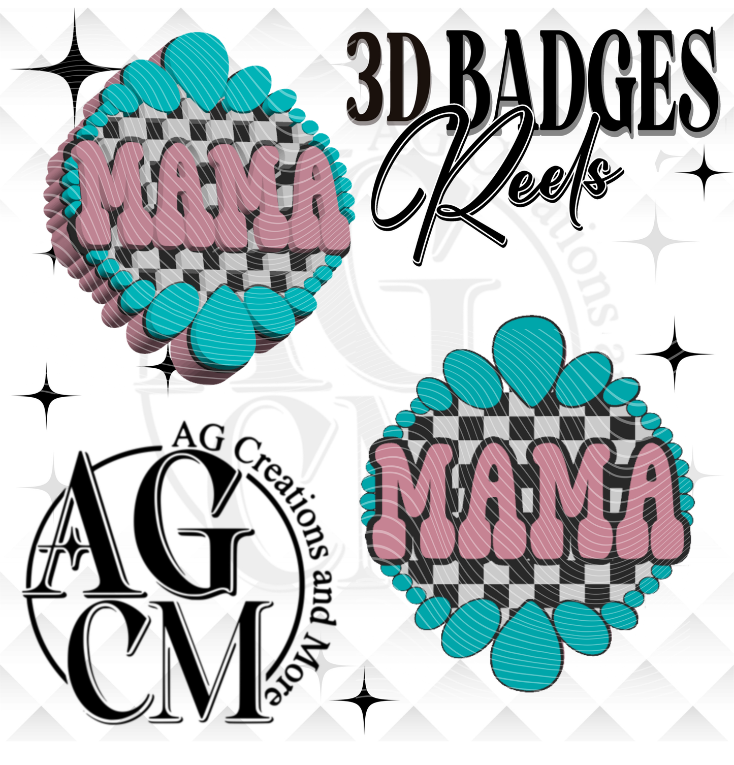 Mama Concho Badges/ Reels 3MF File