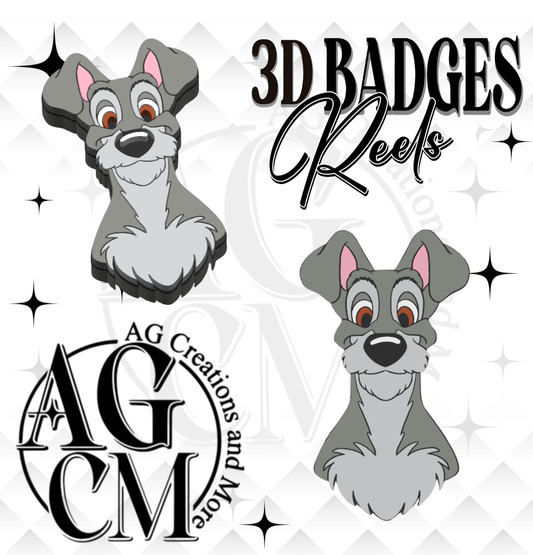 Dog Tramp 3D Badges/ Reels 3MF File