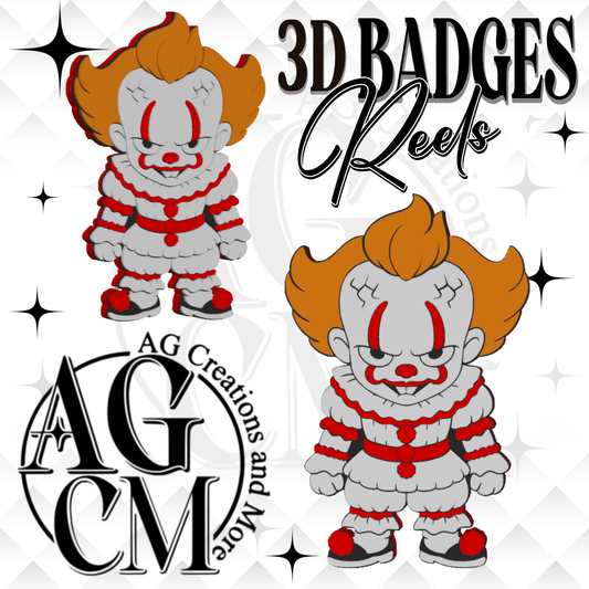 Clown 3D Badges/ Reels 3MF File