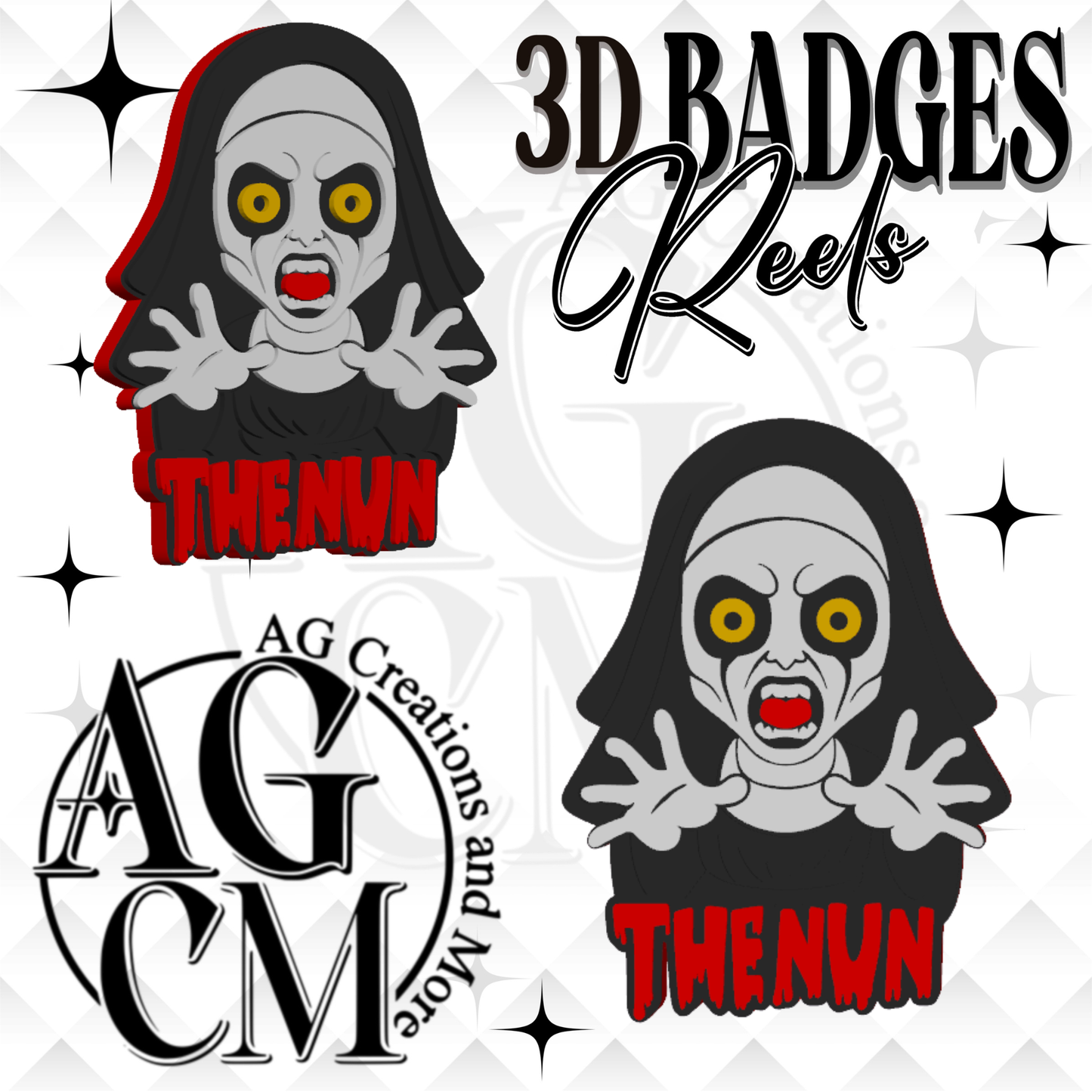 Nun 3D Badges/ Reels 3MF File