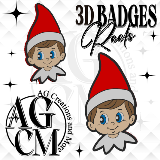 Naughty Elf 3D Badges/ Reels 3MF File