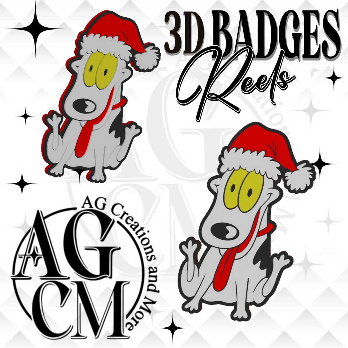 90s Silly Pup 3D Badges/ Reels (wholesale)