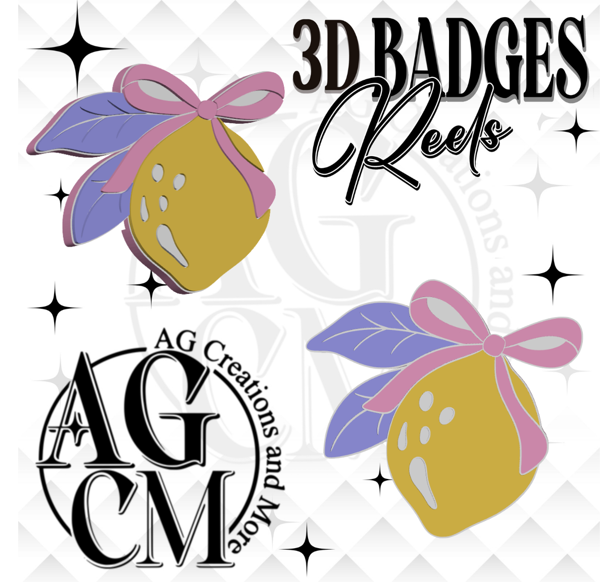 Lemon Zestful 3D Badges/ Reels (wholesale)