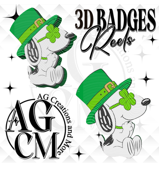 Puppy Shamrock 3D Badges/ Reels (wholesale)