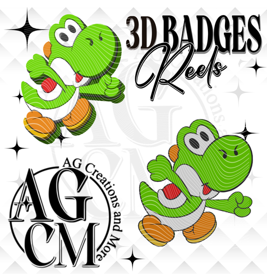 Yoshi Badges/ Reels 3MF File